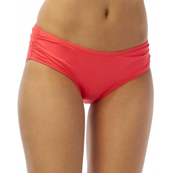 NEW COCO REEF side shirred bikini bottom in coral